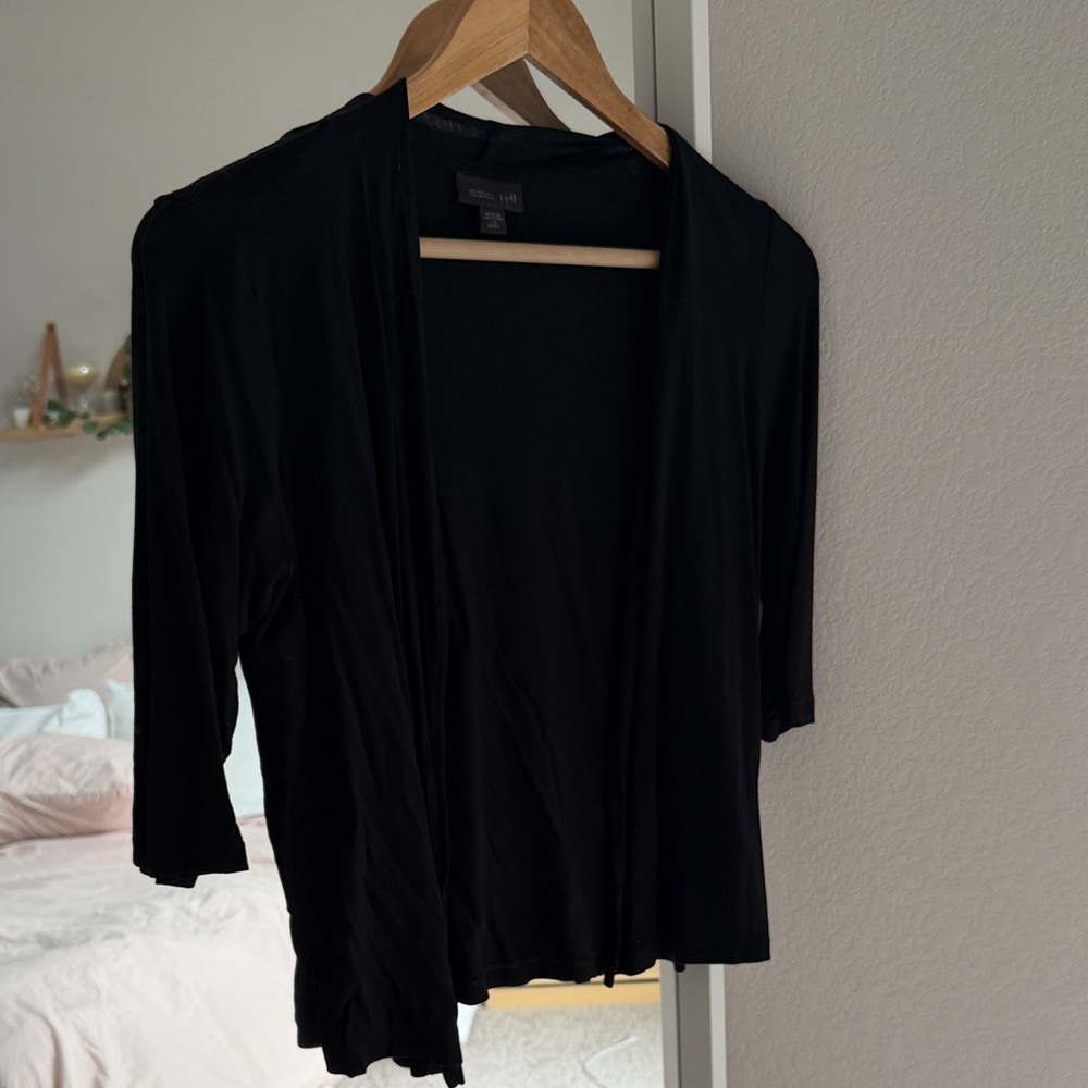 J. Jill Black Open-Front Lightweight Cardigan